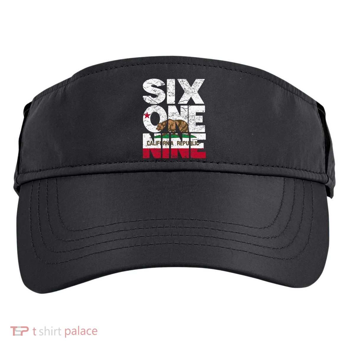 California Republic Flag 619 Area Code Adult Drive Performance Visor
