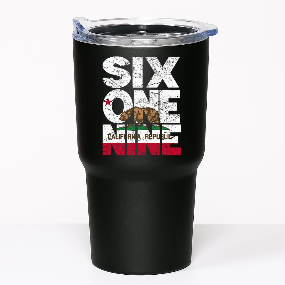 California Republic Flag 619 Area Code Tumbler