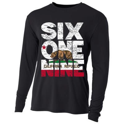 California Republic Flag 619 Area Code Cooling Performance Long Sleeve Crew