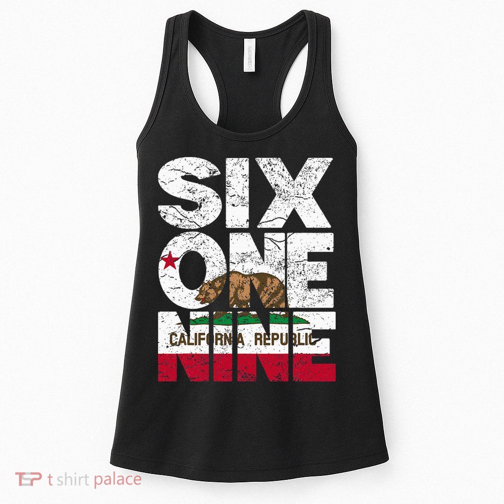 California Republic Flag 619 Area Code Womens Tank Top