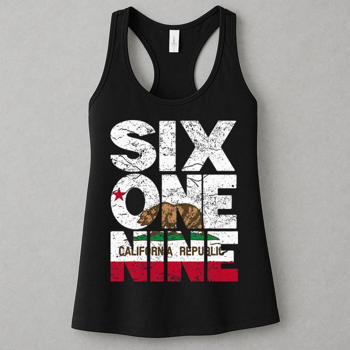 California Republic Flag 619 Area Code Womens Tank Top