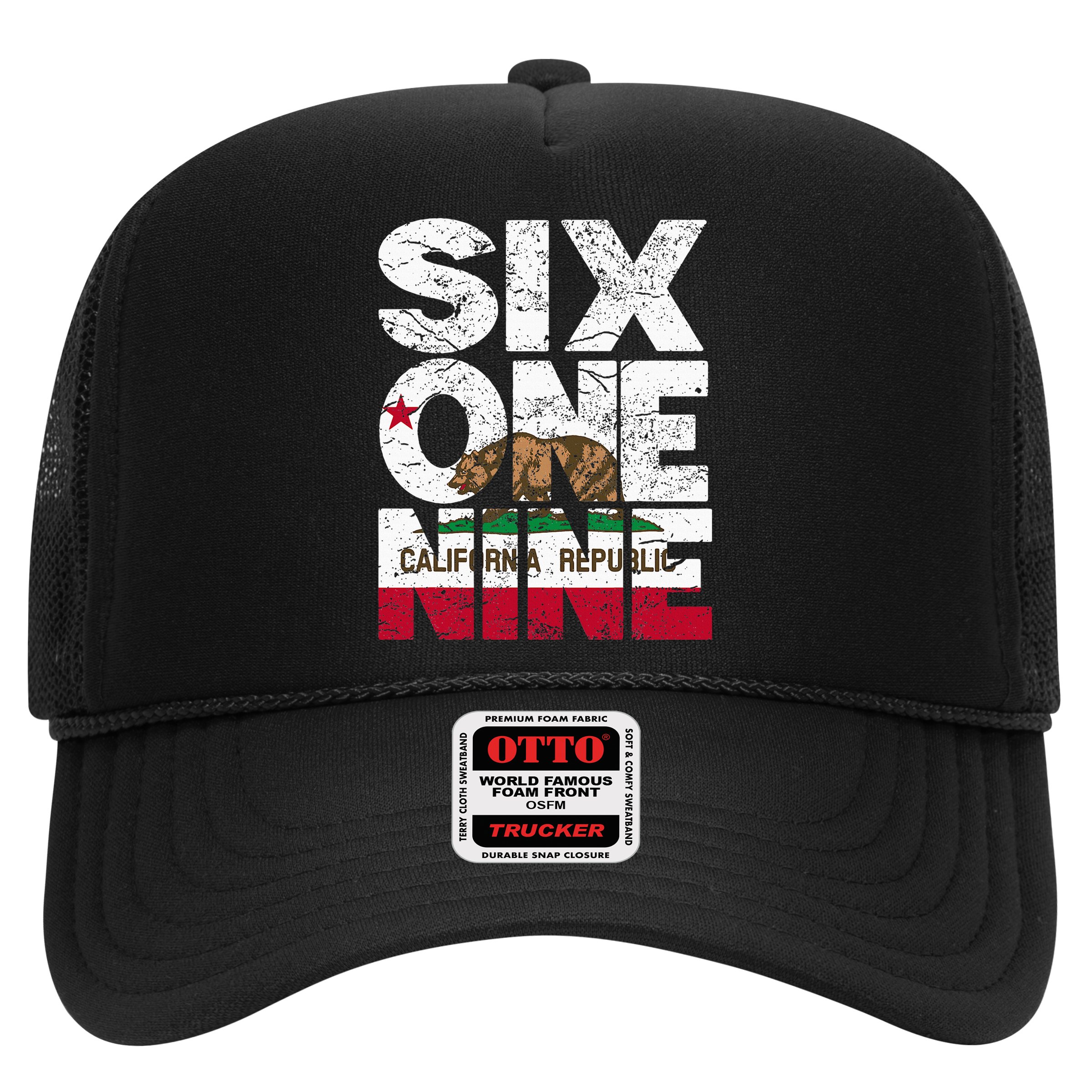 California Republic Flag 619 Area Code Hat