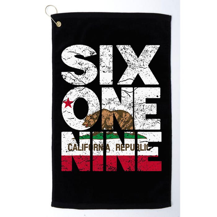 California Republic Flag 619 Area Code Golf Towel