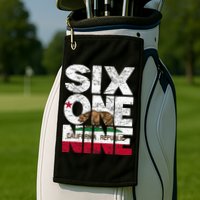 California Republic Flag 619 Area Code Golf Towel