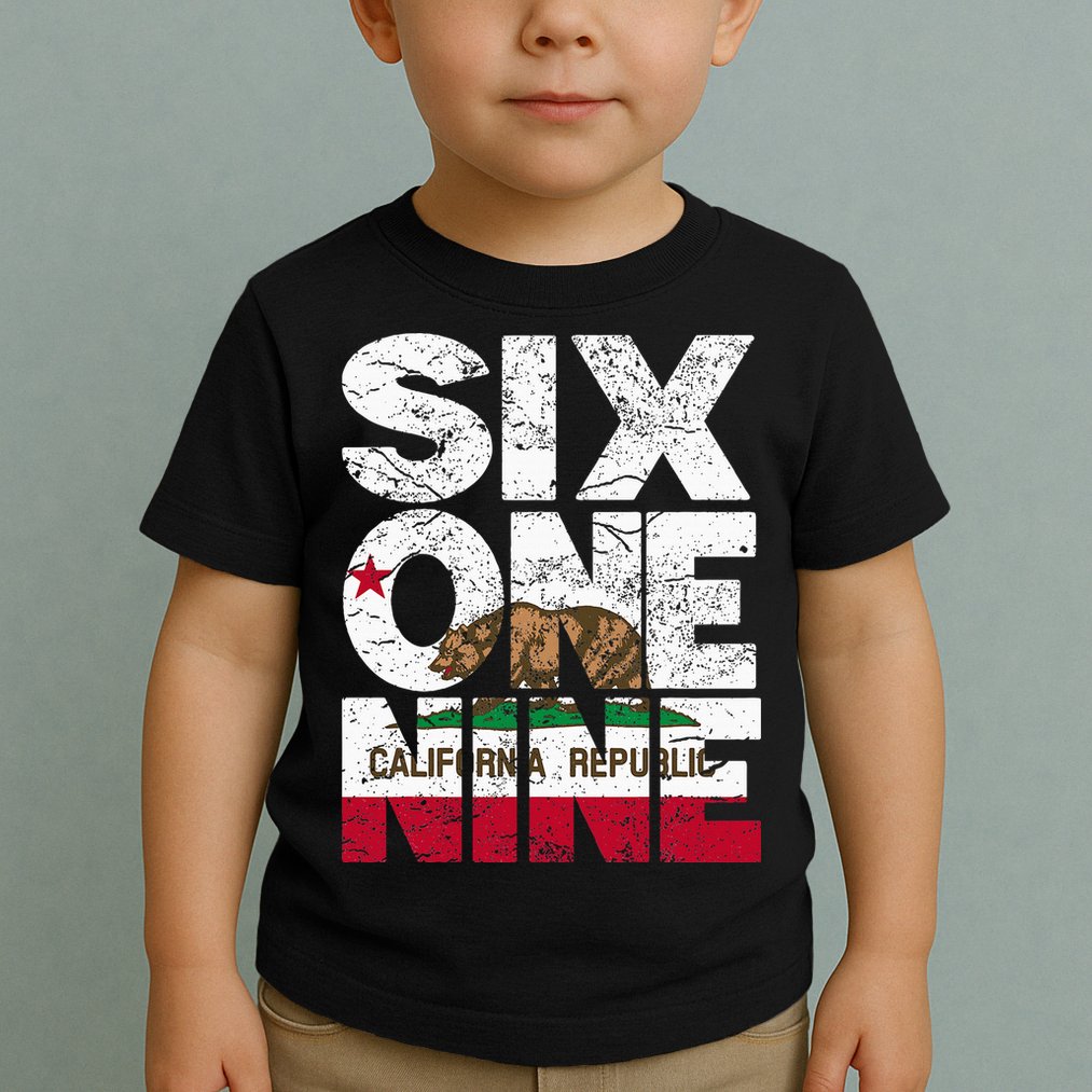California Republic Flag 619 Area Code Toddler T-Shirt