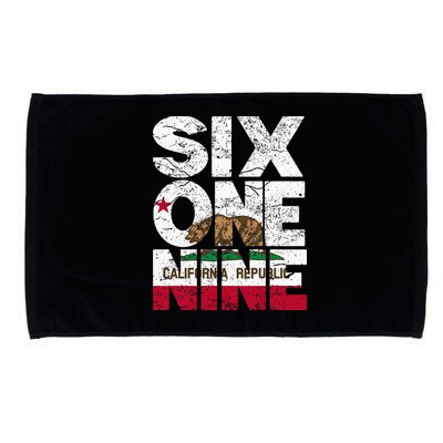 California Republic Flag 619 Area Code Microfiber Hand Towel