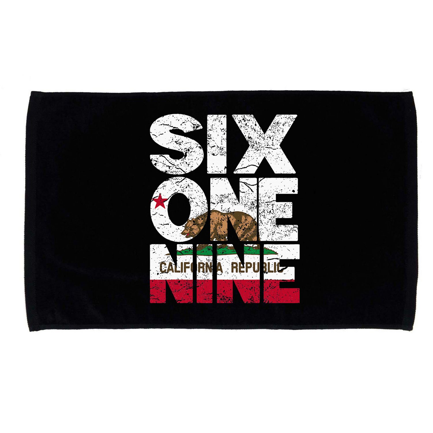 California Republic Flag 619 Area Code Microfiber Hand Towel