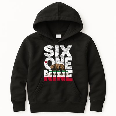 California Republic Flag 619 Area Code Kids Hoodie