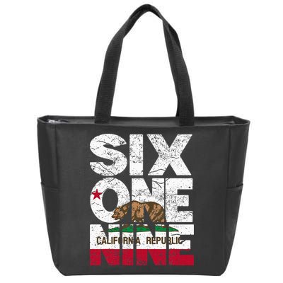 California Republic Flag 619 Area Code Zip Tote Bag