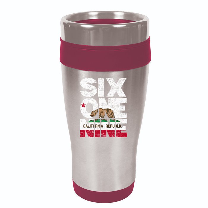California Republic Flag 619 Area Code 16oz Travel Tumbler
