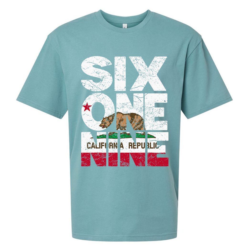 California Republic Flag 619 Area Code Sueded Cloud Jersey T-Shirt