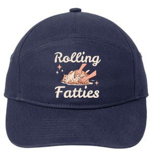 Cat Rolling Fatties Funny Cat Lover Cute Kitten Owner Women 7-Panel Snapback Hat