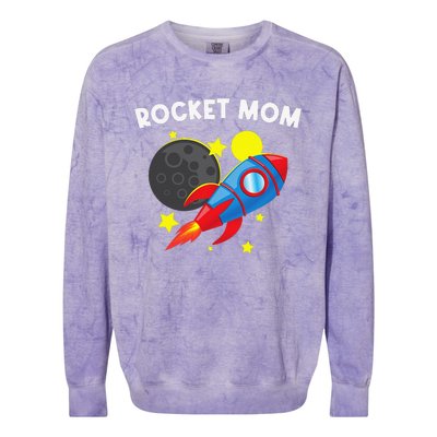 Cool Rocket For Mom Mother Rockets Space Ship Spacecraft Colorblast Crewneck Sweatshirt