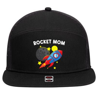 Cool Rocket For Mom Mother Rockets Space Ship Spacecraft 7 Panel Mesh Trucker Snapback Hat