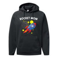 Cool Rocket For Mom Mother Rockets Space Ship Spacecraft Performance Fleece Hoodie