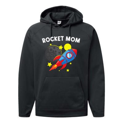 Cool Rocket For Mom Mother Rockets Space Ship Spacecraft Performance Fleece Hoodie