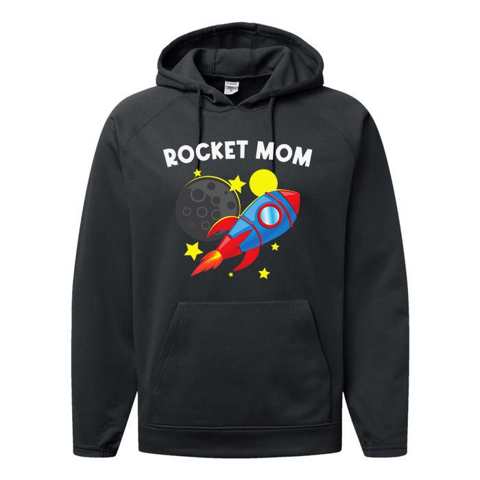 Cool Rocket For Mom Mother Rockets Space Ship Spacecraft Performance Fleece Hoodie