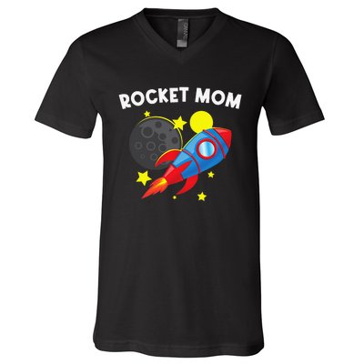 Cool Rocket For Mom Mother Rockets Space Ship Spacecraft V-Neck T-Shirt