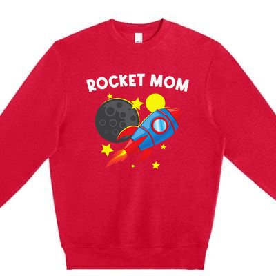 Cool Rocket For Mom Mother Rockets Space Ship Spacecraft Premium Crewneck Sweatshirt