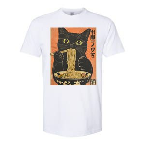 Cat Ramen Funny Graphic Tees Japanese Kawaii Cat Softstyle CVC T-Shirt