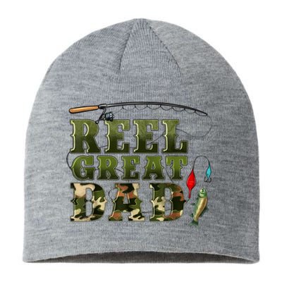 Camouflage Reel Great Dad Fishing Happy Fathers Day Sustainable Beanie