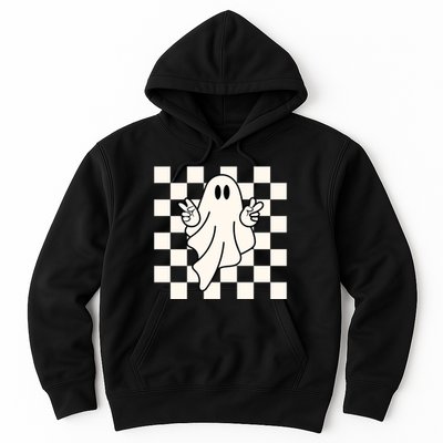 Cute Retro Ghost Peace Sign Halloween Hoodie