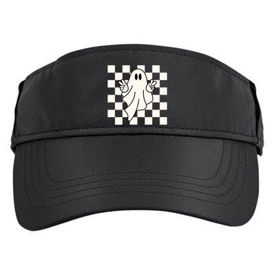 Cute Retro Ghost Peace Sign Halloween Adult Drive Performance Visor