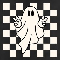 Cute Retro Ghost Peace Sign Halloween 11oz C Handle Ceramic Mug