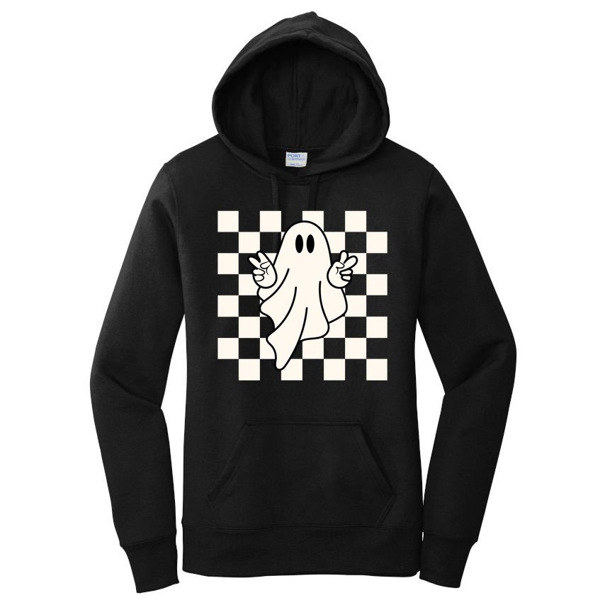Cute Retro Ghost Peace Sign Halloween Women's Pullover Hoodie