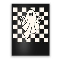 Cute Retro Ghost Peace Sign Halloween Poster