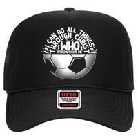 Cute Religious Goalies Best Christian Soccer Gift High Crown Mesh Back Trucker Hat