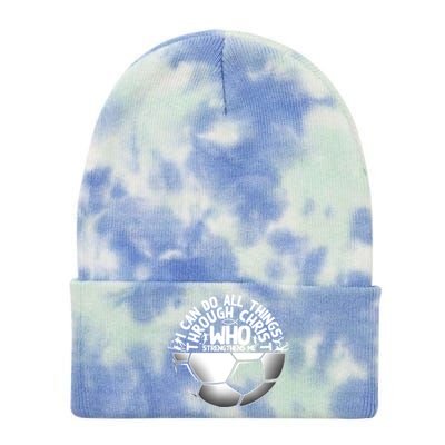 Cute Religious Goalies Best Christian Soccer Gift Tie Dye 12in Knit Beanie