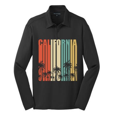 California Retro Gift Surfer Beach Cali Venice Gift Silk Touch Performance Long Sleeve Polo