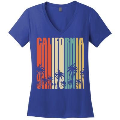 California Retro Gift Surfer Beach Cali Venice Gift Women's V-Neck T-Shirt