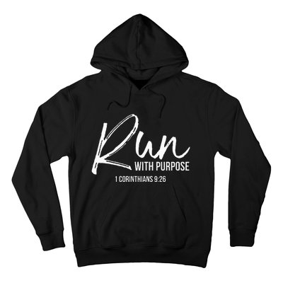 Christian Runner Gift Running Gear Run With Purpose Quote Hoodie