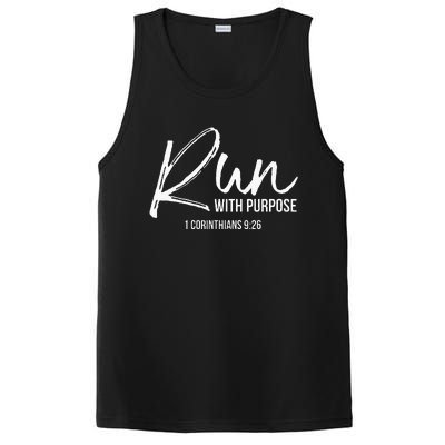 Christian Runner Gift Running Gear Run With Purpose Quote PosiCharge Competitor Tank