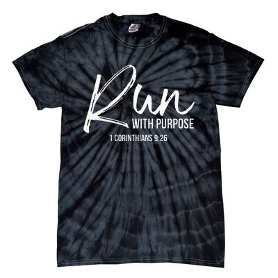 Christian Runner Gift Running Gear Run With Purpose Quote Tie-Dye T-Shirt