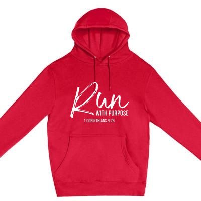 Christian Runner Gift Running Gear Run With Purpose Quote Premium Pullover Hoodie