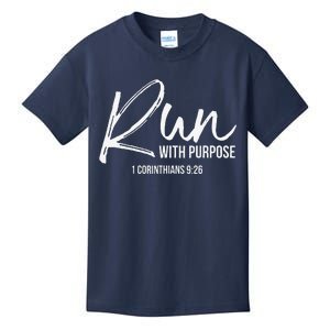 Christian Runner Gift Running Gear Run With Purpose Quote Kids T-Shirt