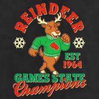 Christmas Reindeer Games State Champions Est 1964 7 Panel Mesh Trucker Snapback Hat