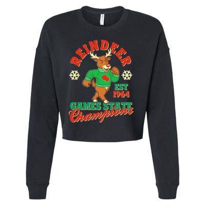 Christmas Reindeer Games State Champions Est 1964 Cropped Pullover Crew