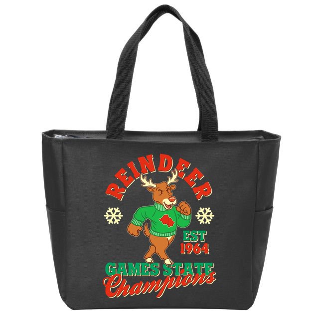 Christmas Reindeer Games State Champions Est 1964 Zip Tote Bag