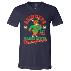 Christmas Reindeer Games State Champions Est 1964 V-Neck T-Shirt