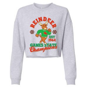 Christmas Reindeer Games State Champions Est 1964 Cropped Pullover Crew