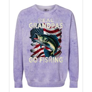 Cute Real Grandpas Go Fishing Largemouth Bass Colorblast Crewneck Sweatshirt