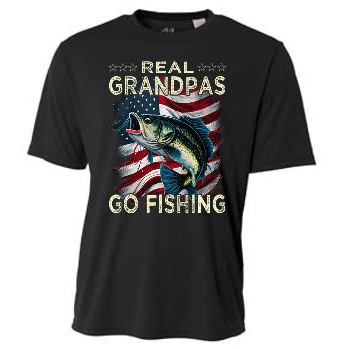 Cute Real Grandpas Go Fishing Largemouth Bass Cooling Performance Crew T-Shirt