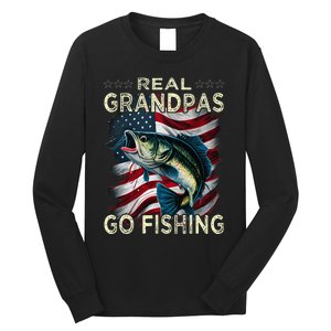 Cute Real Grandpas Go Fishing Largemouth Bass Long Sleeve Shirt