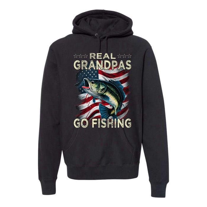 Cute Real Grandpas Go Fishing Largemouth Bass Premium Hoodie