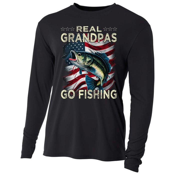 Cute Real Grandpas Go Fishing Largemouth Bass Cooling Performance Long Sleeve Crew