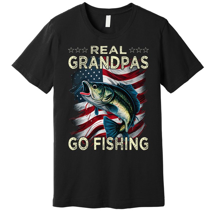 Cute Real Grandpas Go Fishing Largemouth Bass Premium T-Shirt